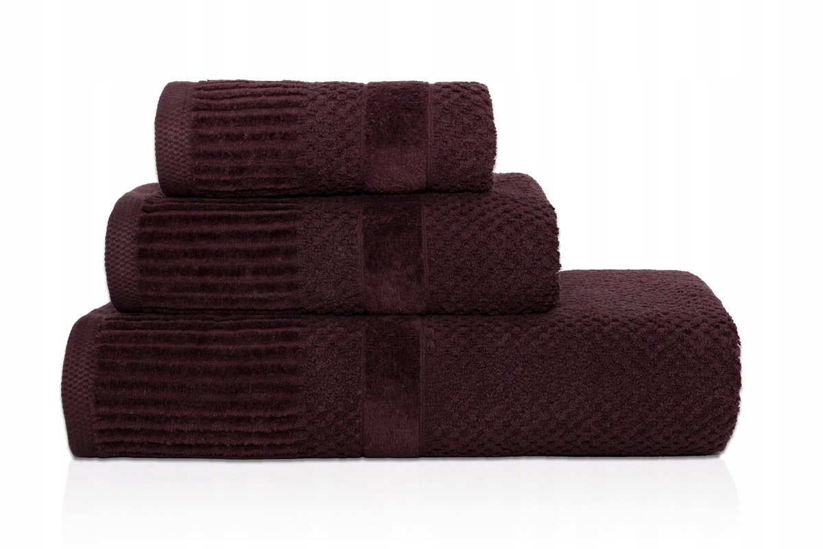 Ivo Handdoek 30x50cm Donker Bourgogne Katoen 500GSM
