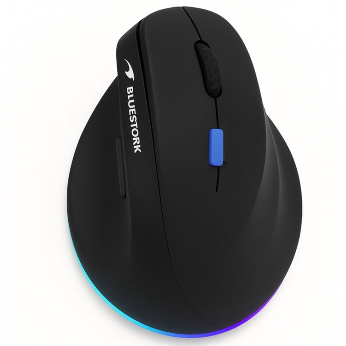 Ergonomische muis voor rechtshandigen - 2,4 GHz + Bluetooth - BLUESTORK - Blauwe knop, 4800 DPI - Zwart