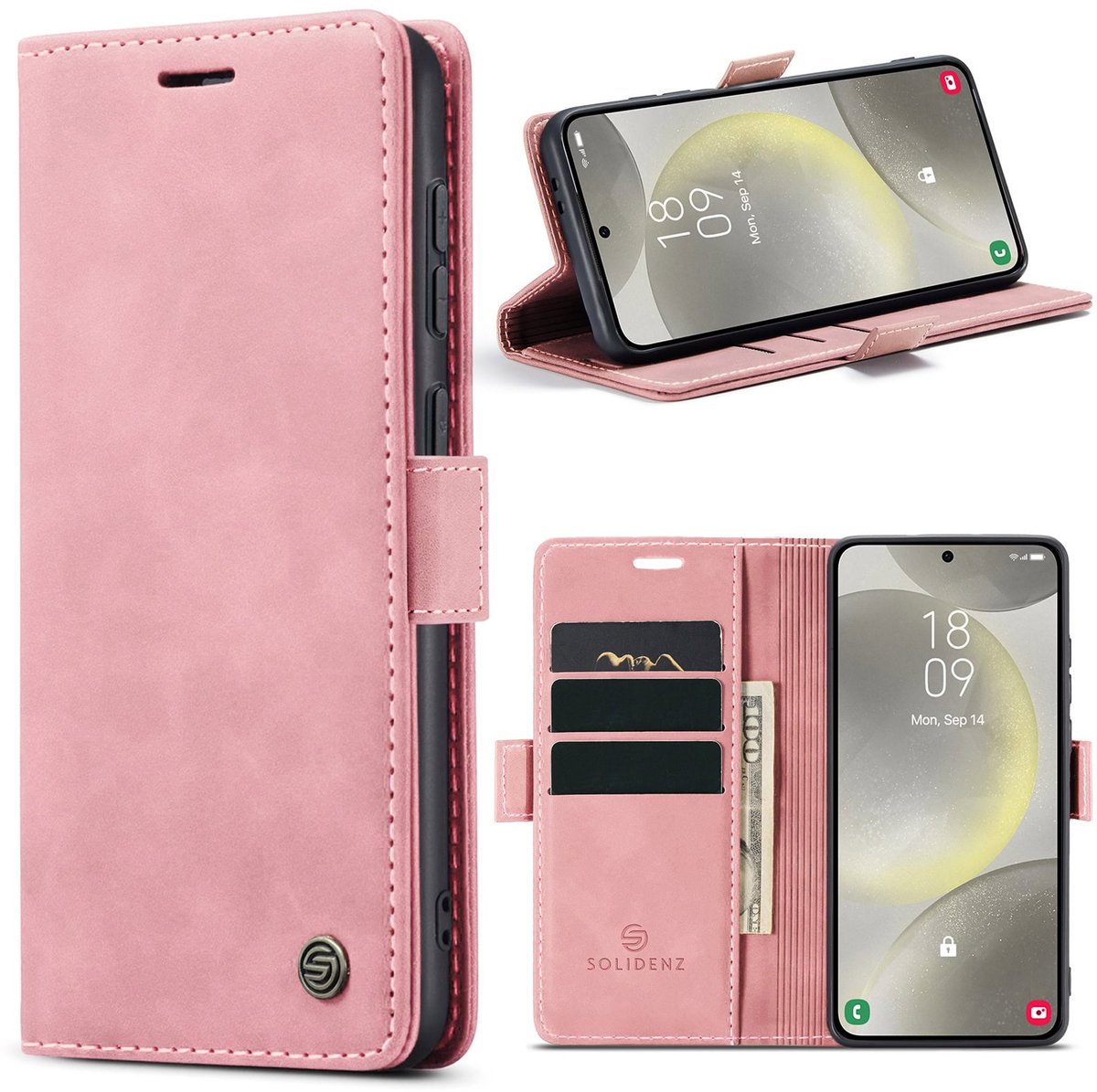 Solidenz bookcase - Geschikt voor Samsung Galaxy S26 FE - Roze