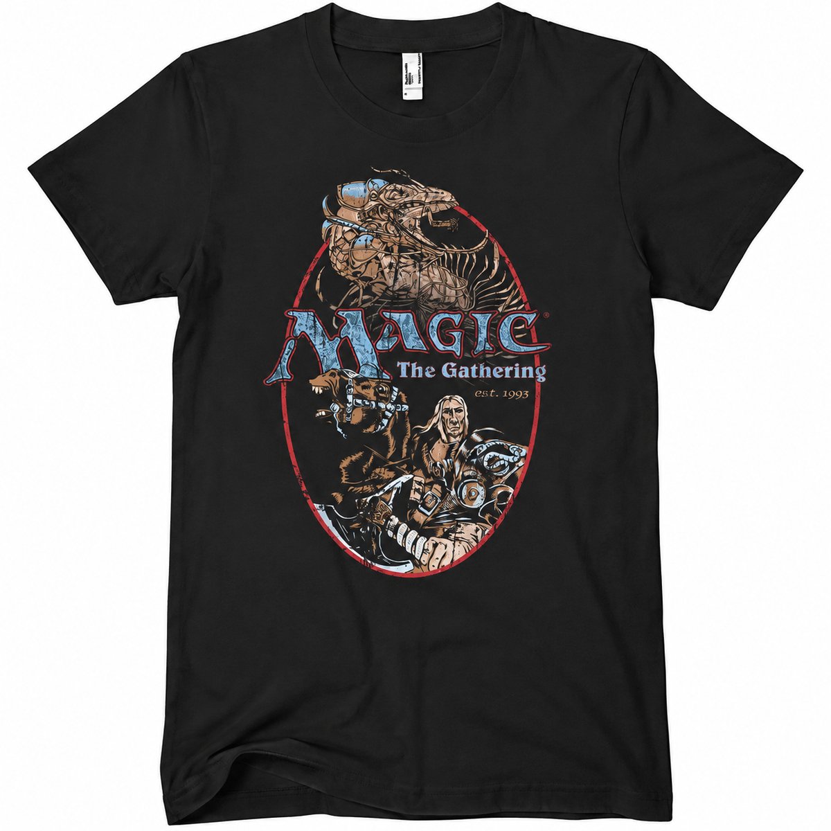Magic: The Gathering Logo Knight Vintage T-shirt M Zwart