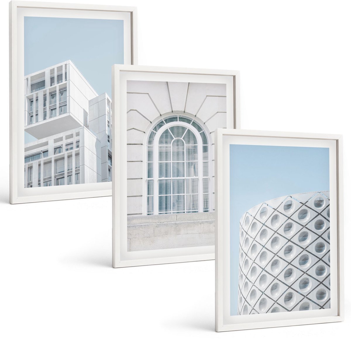 Tulup 3-Delige Schilderij Set - Moderne architectuur: minimalisme en geometrie - 40x60 - Muurdecoratie - Interieur Decoratie