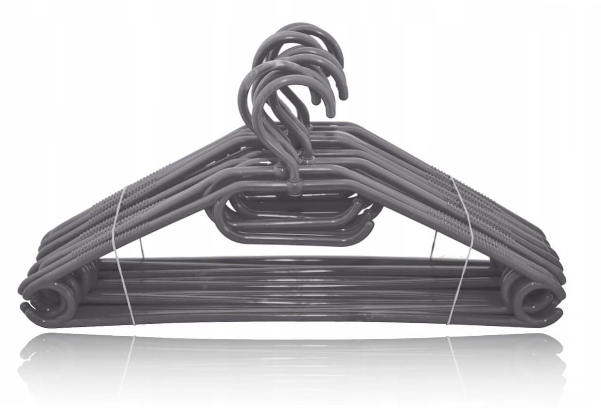 50x Merkloze Draaibare Kledinghangers - Grijs, 41 cm