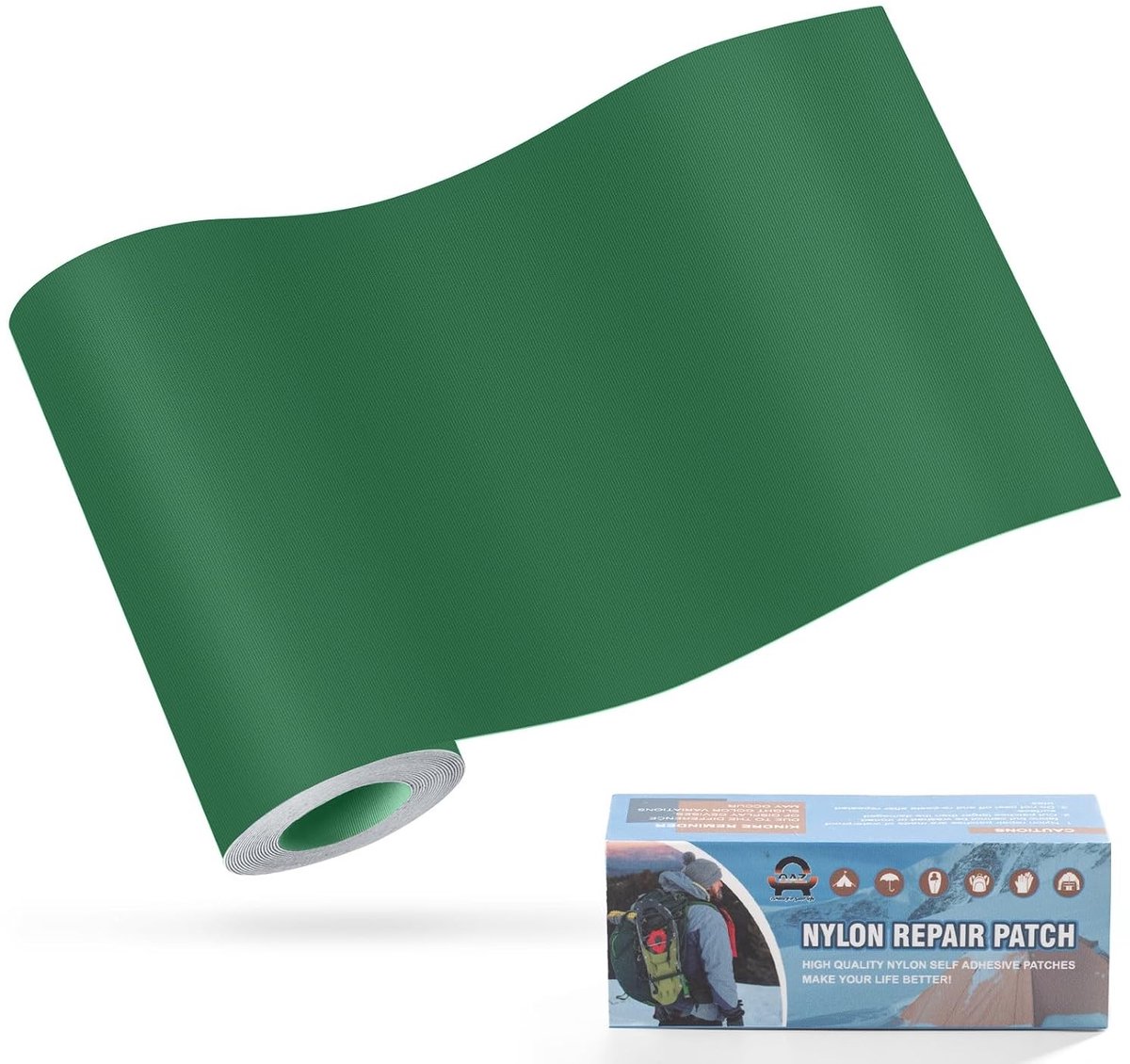 Reparatieset tentdoek - Donkergroen - 10 x 160 cm - Zelfklevende Nylon Waterdichte Reparatiepatch - Voor Tent, Jas en Slaapzak
