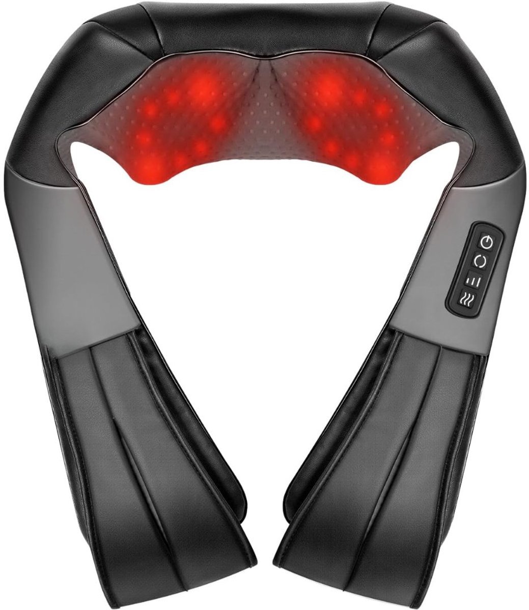 JCP® Nekmassage Apperaat - Nekmassage Apparaat Draadloos - Elektrisch Nekmassage Apparaat - Zwart - 38cm x 20cm x 18cm