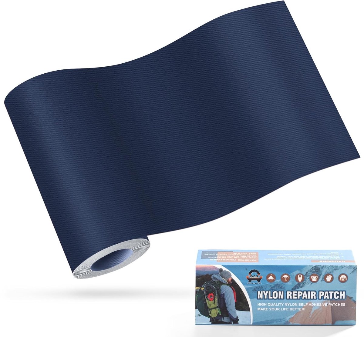 Reparatieset tentdoek - Marineblauw - 10 x 160 cm - Zelfklevende Nylon Waterdichte Reparatiepatch - Voor Tent, Jas en Slaapzak