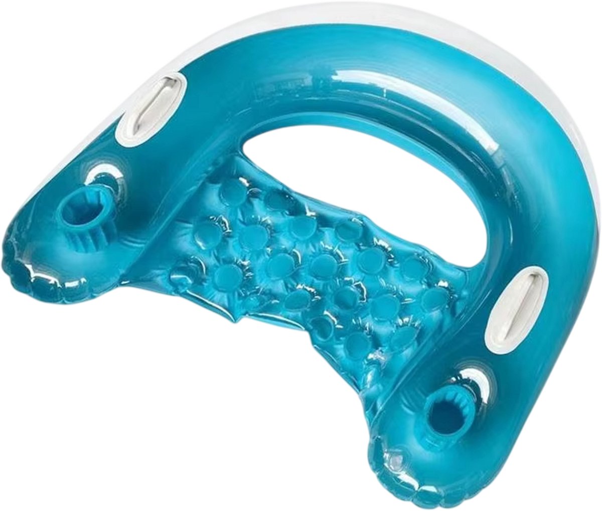 Opblaasbare Zwembadstoel – Drijvende Zwembad Mat en Waterhangmat voor Zwembad, Zomer, Zwemmen en Ontspanning - Blauw