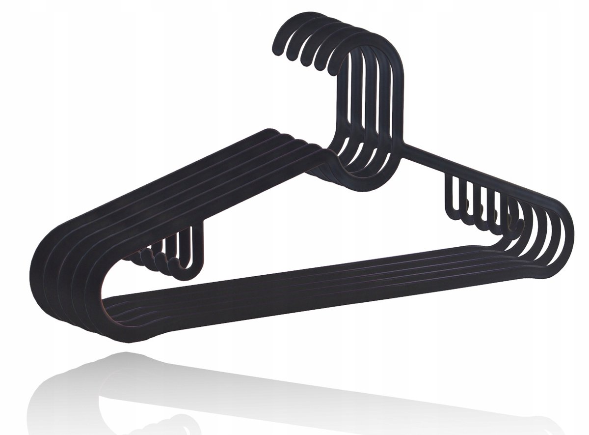 25x Merkloze Universele Kledinghangers - Zwart, 40,5cm