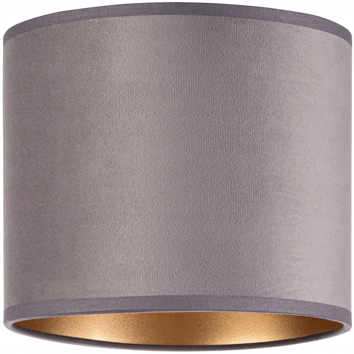 Luxe Velours Lampenkap Rond 20cm Grijs-Goud E27