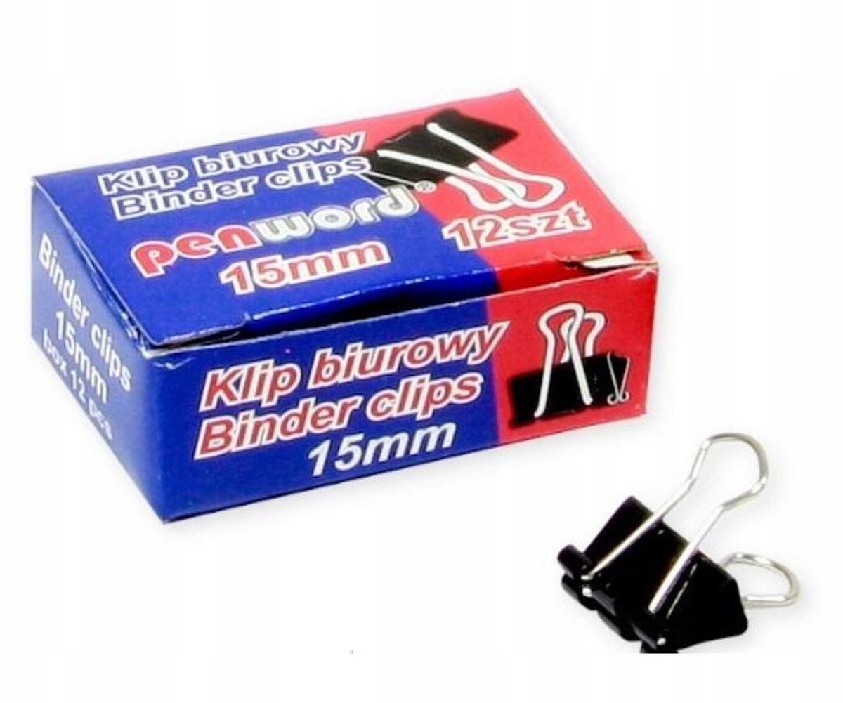 Kantoorclips 15mm - 12 stuks
