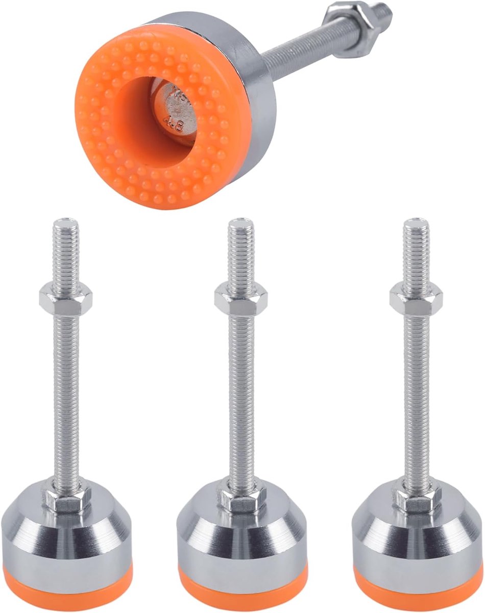 Verstelbare Meubelpoten - Stelvoetjes - Meubels Stabiliseren - Rubberen Vloerbescherming - M8 x 80mm - Zwart