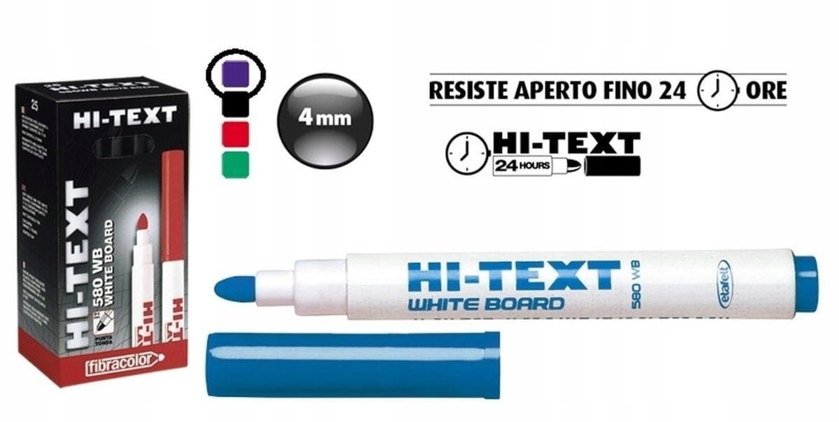 Blauwe whiteboardmarker, rond 6mm, sneldrogend