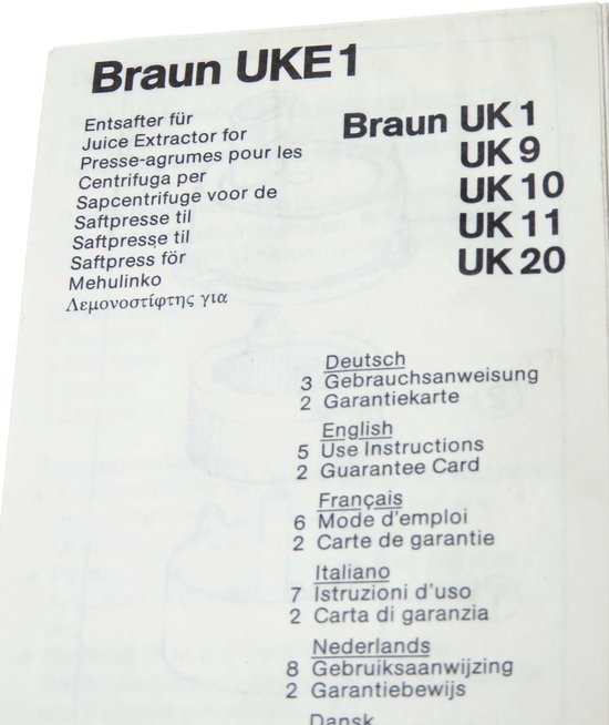 Braun UKE1 sapcentrifuge opzetstuk voor UK series keukenmachine met 0,5 liter kominhoud - UK1 UK9 UK10 UK11 UK20 - nr. 4289700 van Braun — afbeelding 3