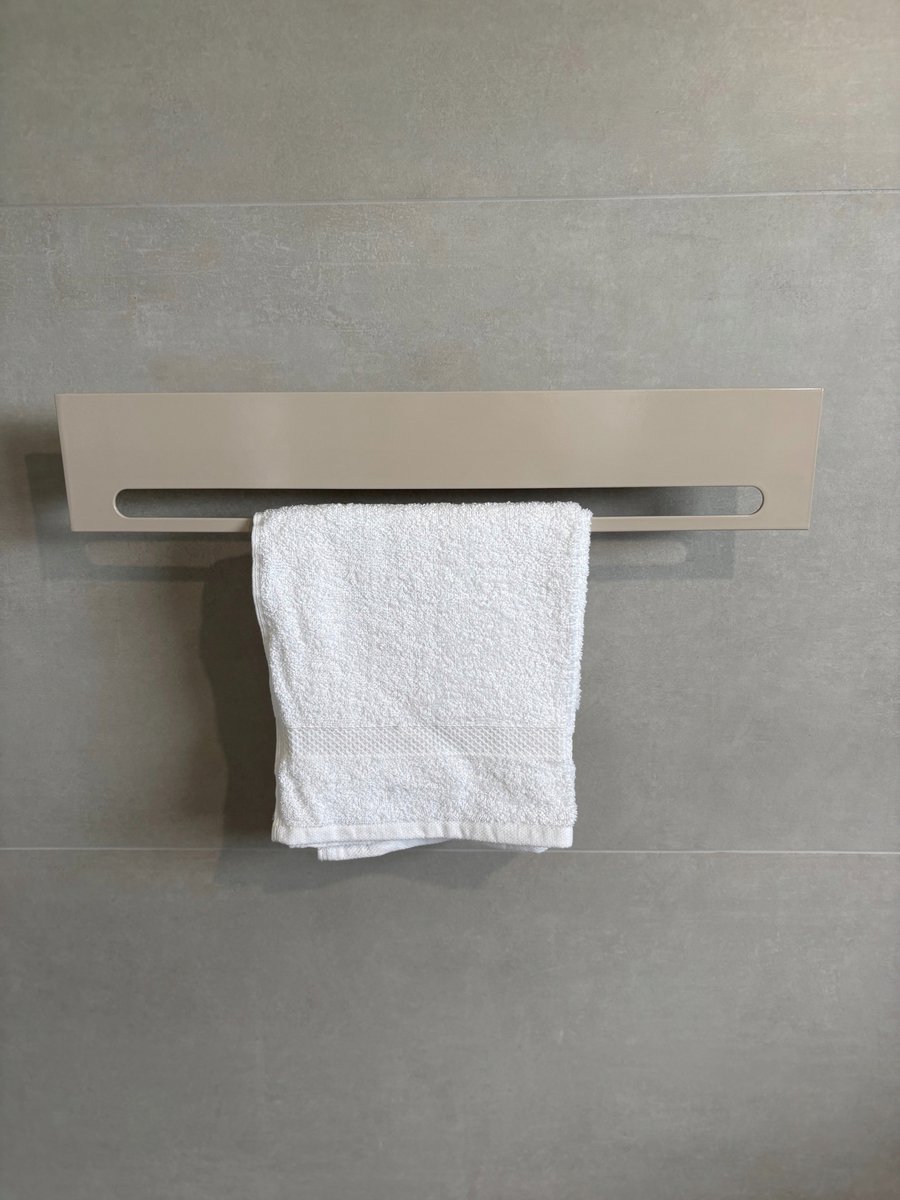 Merkloos Handdoekrek met Plank - Aluminium, Beige Hoogglans