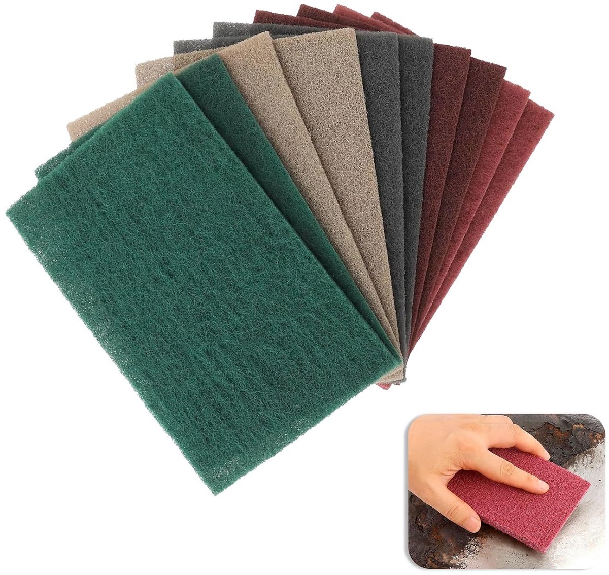 Pack of 10 Sanding Sponges, 150 x 230 mm, 600/800/1000/1500/3000, Sanding Sponge, Wet and Dry, Sanding Sponge - ShopVlot