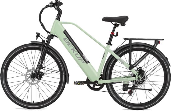 Bekup V2 Elektrische stadsfiets - 26 inch frame met hoge instap - 36V 14,5Ah accu met lange actieradius - 250W achterwielmotor - 45Nm koppel - Shimano 7 versnellingen - Voor- en achter schijfremmen - LCD-display - Pistachegroen — afbeelding 2