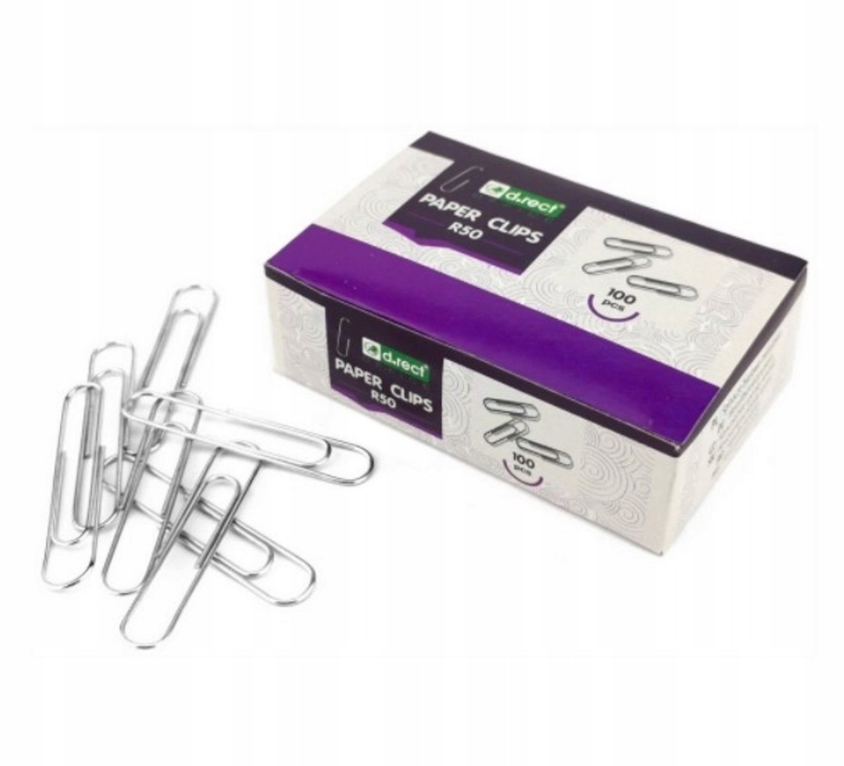 D.RECT Metalen Paperclips 50mm - 100 Stuks - Zilverkleurig