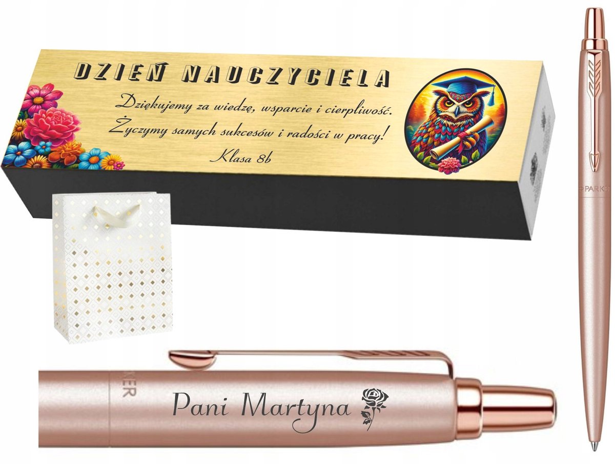 Merkloos Rose Gold Schrijver met Gravure - Uniek Cadeau
