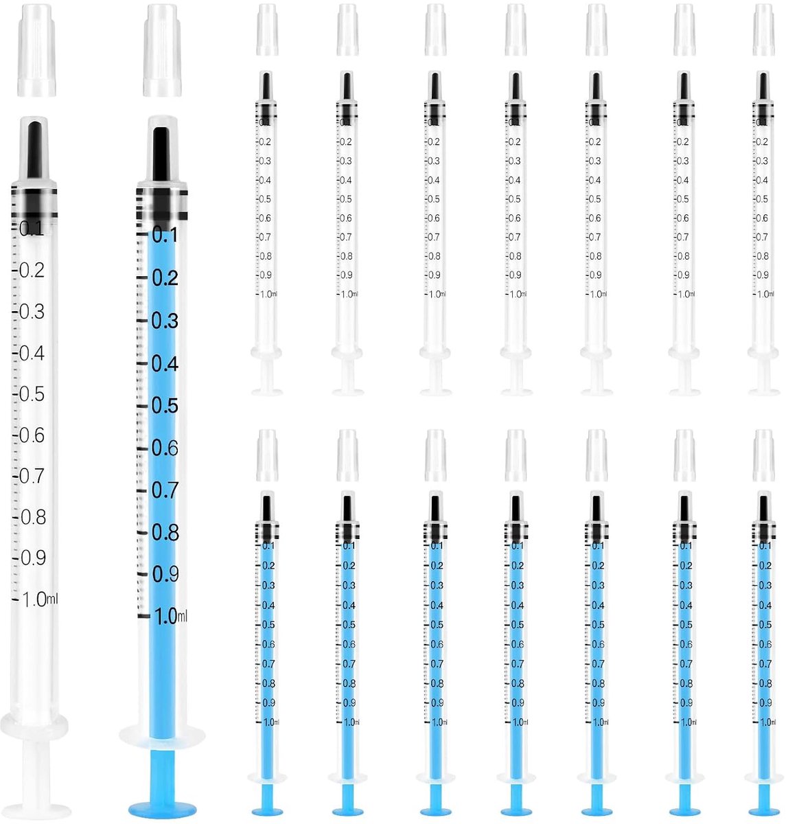 60 Pcs 1ml Syringe, Colostrum Syringe Without Needle, Plastic Dispensing Syringe, Small Syringe, Feeding Syringes with - ShopVlot