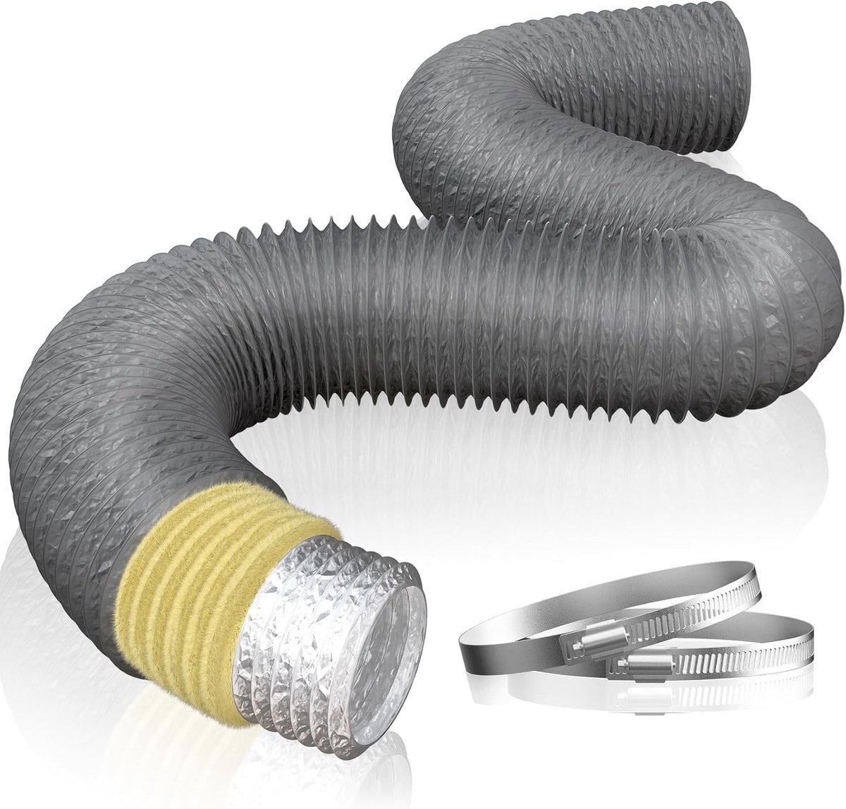 Ventilatiebuis Ø100mm x 2.5m - Flexibele PVC Slang - Geluiddemping - Ideaal voor afzuigventilator - ShopVlot