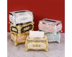 Retro European Tissue Box, Acrylic Luxury Tissue Box, for Office, Car, Bathroom(Silver) - ShopVlot
