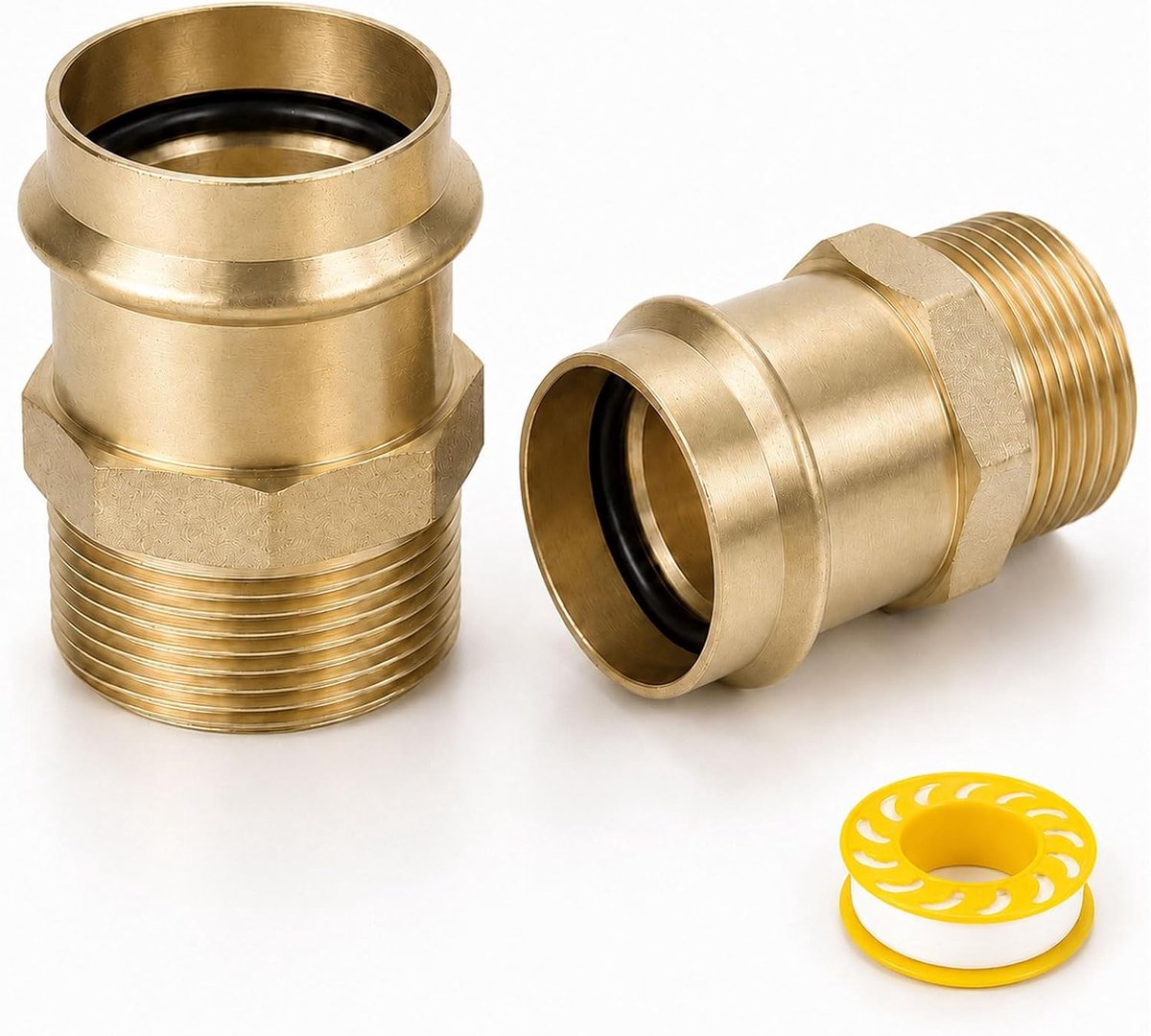 2 stuks koperen persfitting 15 mm x 1/2 inch AG, voor - ShopVlot