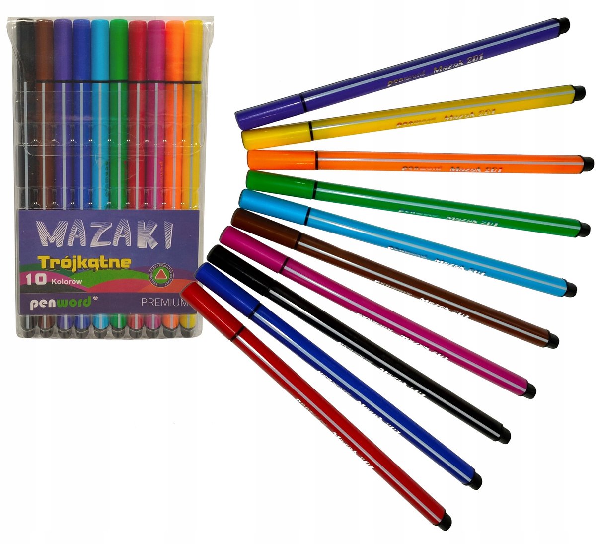 Set van 10 Driehoekige Kleurpotloden in Levendige Kleuren