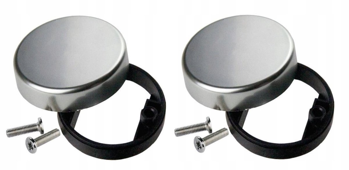 2x Afdekkap Schroefgat Glasdeurscharnier Ø26mm - aluminium