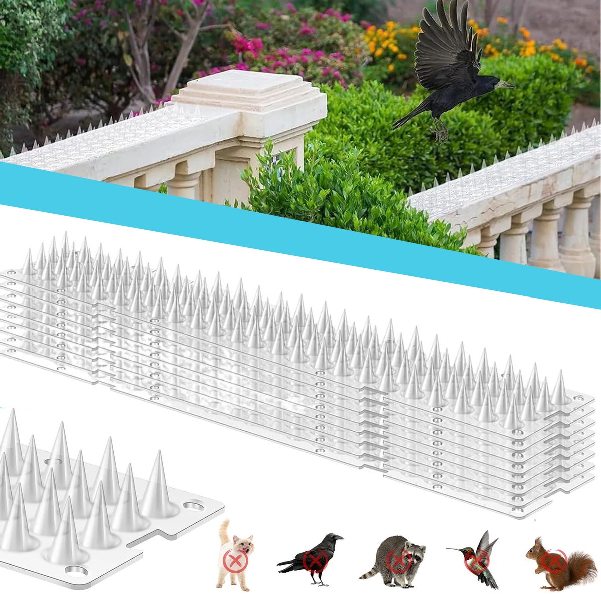 Transparante PVC-Vogelspikes - 25-Pack Duivenafschrikmiddel Voor Kleine Vogels - Kunststof Hekpin - Vogel- En Dierenafschrikmiddelspikes