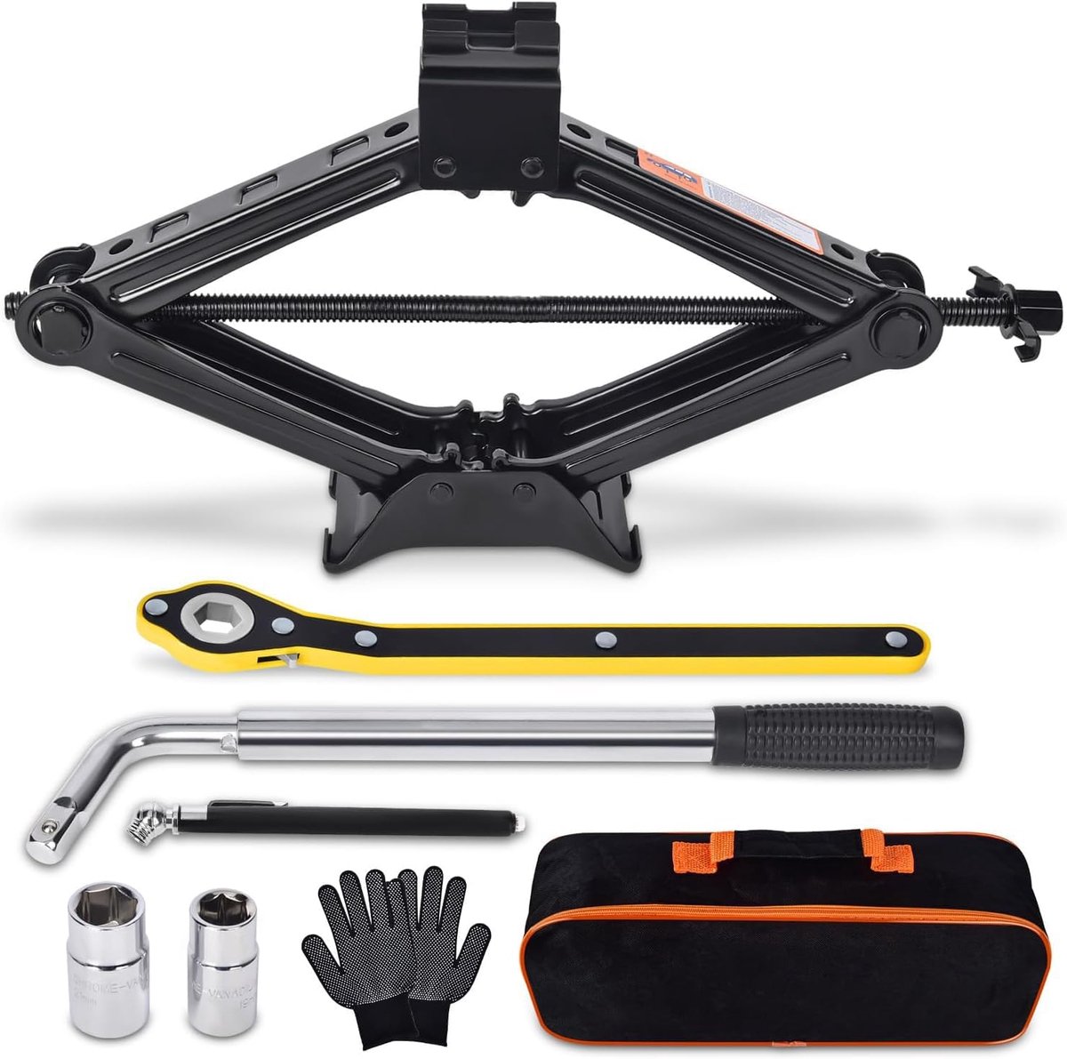 Scissor Jack 2 T - 98-440 mm hefhoogte - staalplaat - veilig en stabiel voor auto en SUV