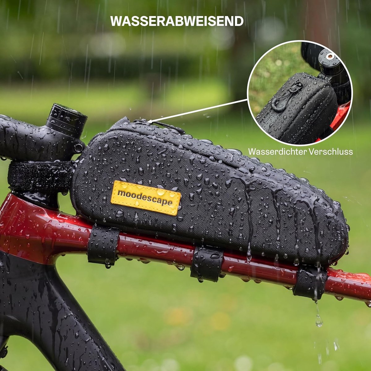 Top Tube Bag 1,0 Liter - Robuust Gerecycled Polyester - Eenvoudige Eenhandige Opening - Ideaal voor Gravel Bike, Road Bike, MTB
