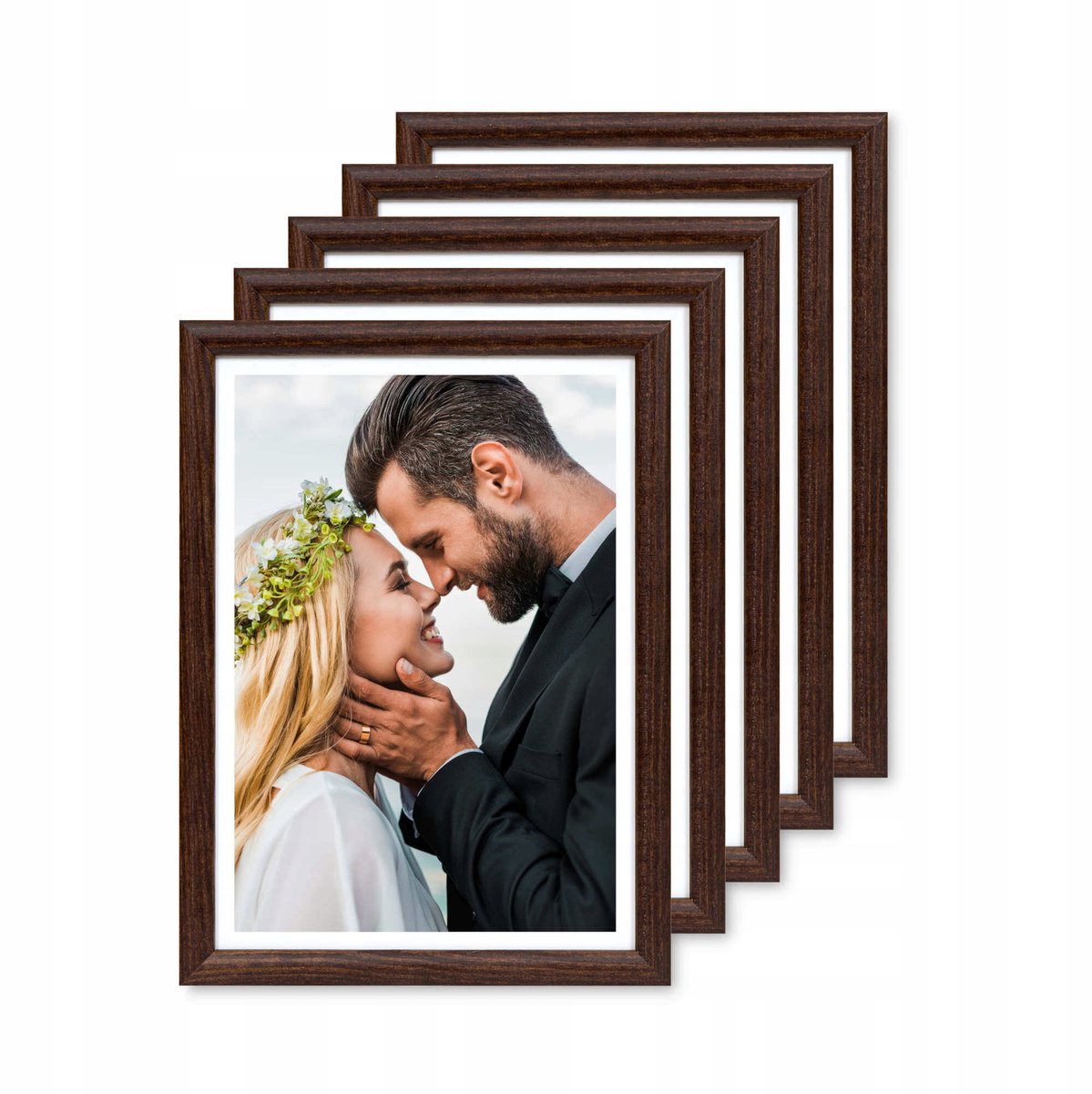 Houten fotolijsten 5 stuks 30x40 cm bruin