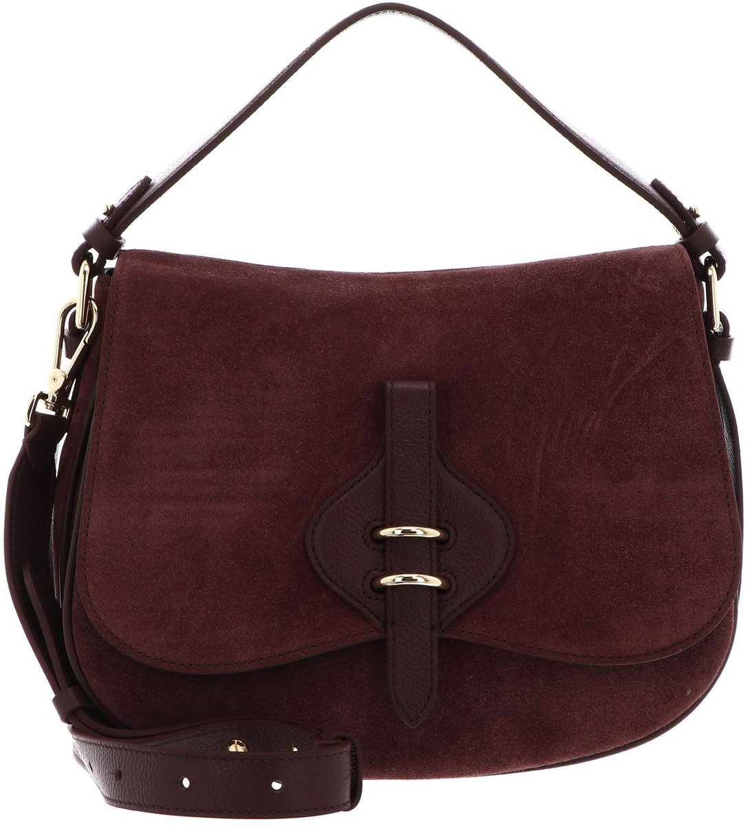 COCCINELLE Leren handtas schoudertas Mavery Suede BI Handbag Suede Leather / Micro Gra. Le. Berry / Berry donkerpaars