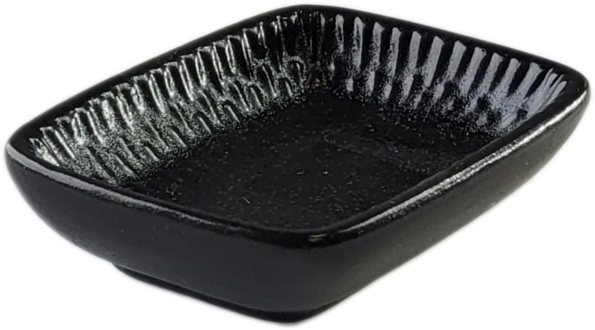 Elegante Zwarte Keramieken Dip Saus Kommetje 8cm OMBRES ZWART