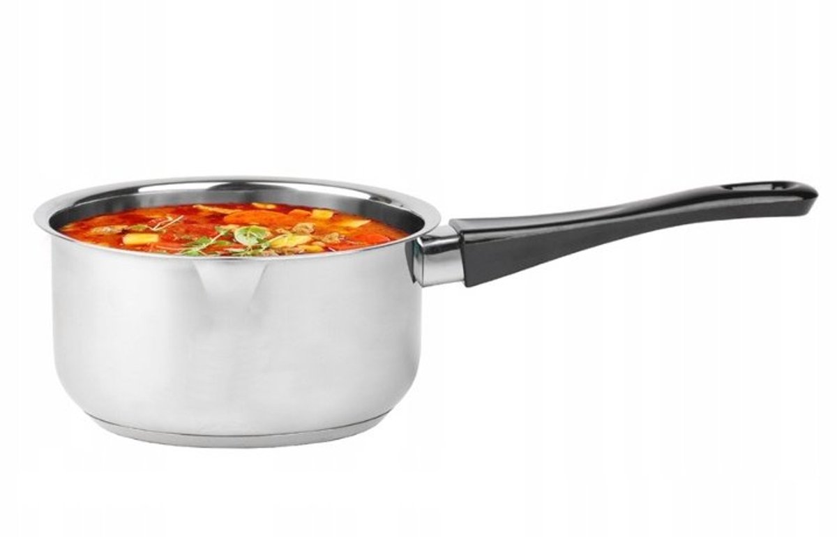 RVS steelpan met handvat, 12 cm, 0.5 L, inductie