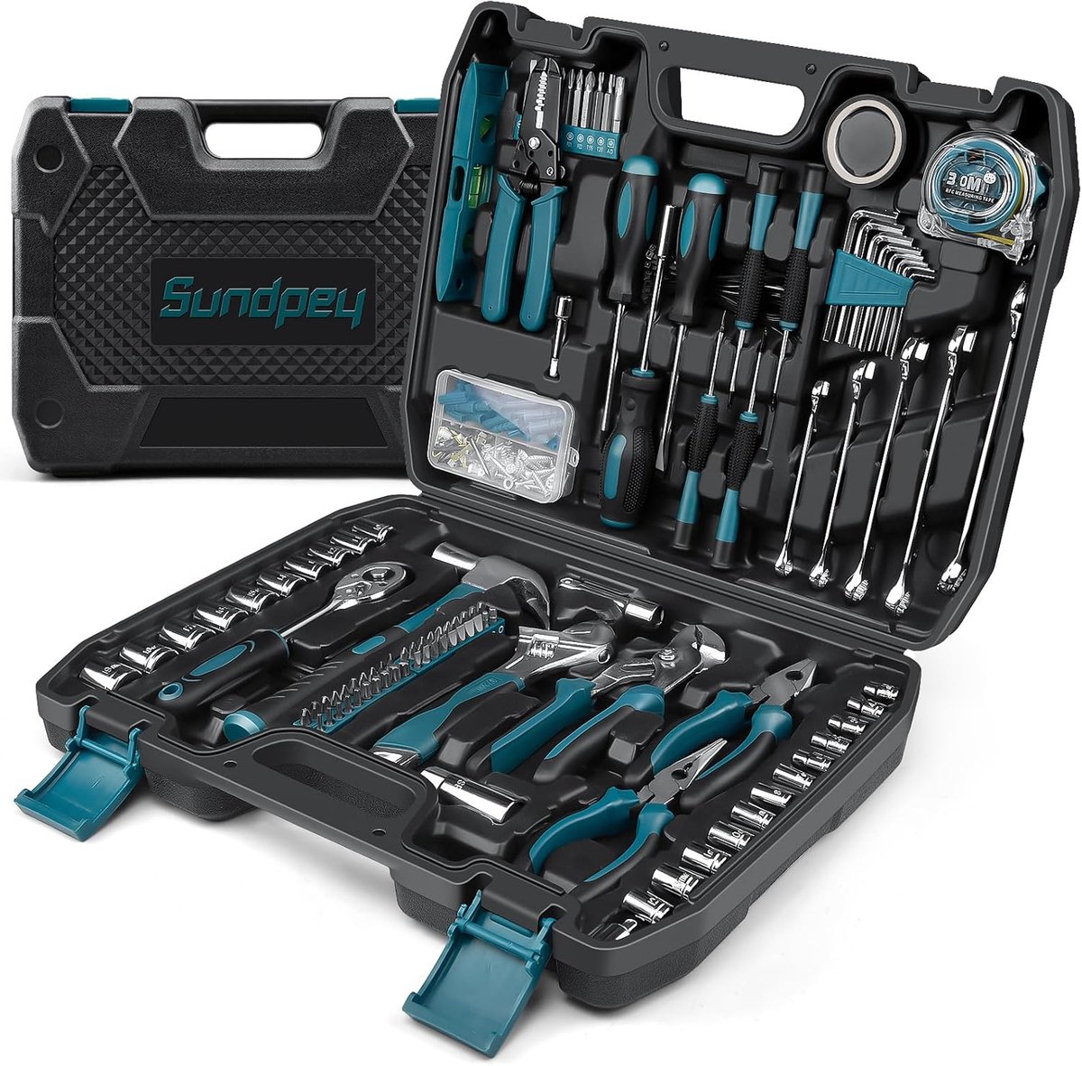 Gereedschapsset 281-delig - draagbare toolbox - complete set met steeksleutel - ideaal voor klussen