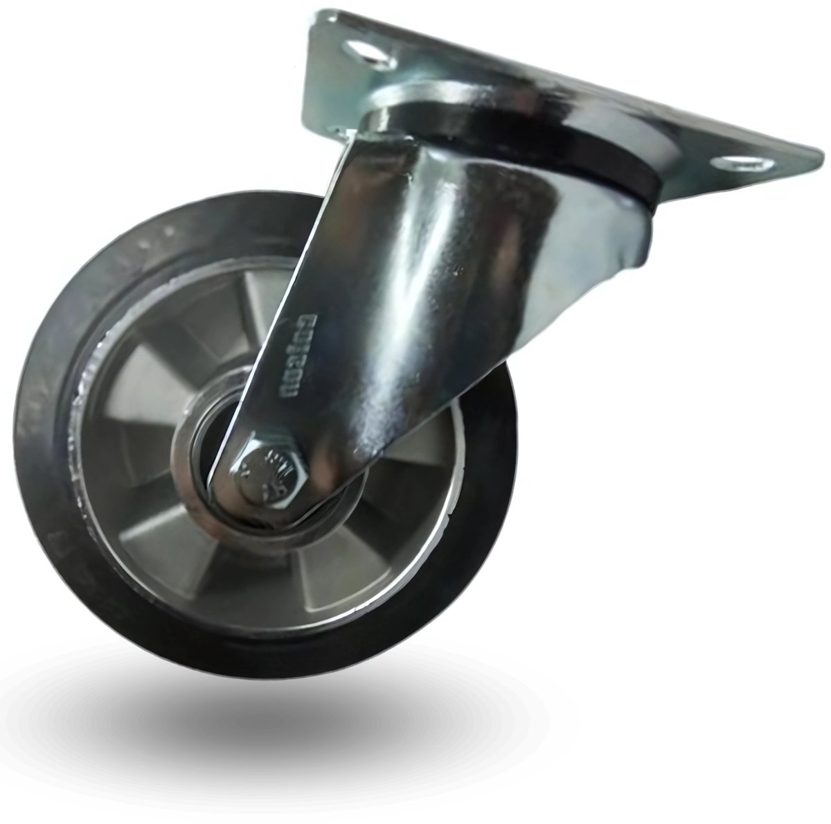 Zwenkbaar wiel 160mm 350kg aluminium-rubber, dubbel kogellager