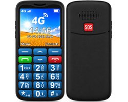 4G Senioren Mobiele Telefoon - met Grote Toetsen, SOS-knop - Ouderen Telefoon - Big Button - Senioren Mobiel - Blauw