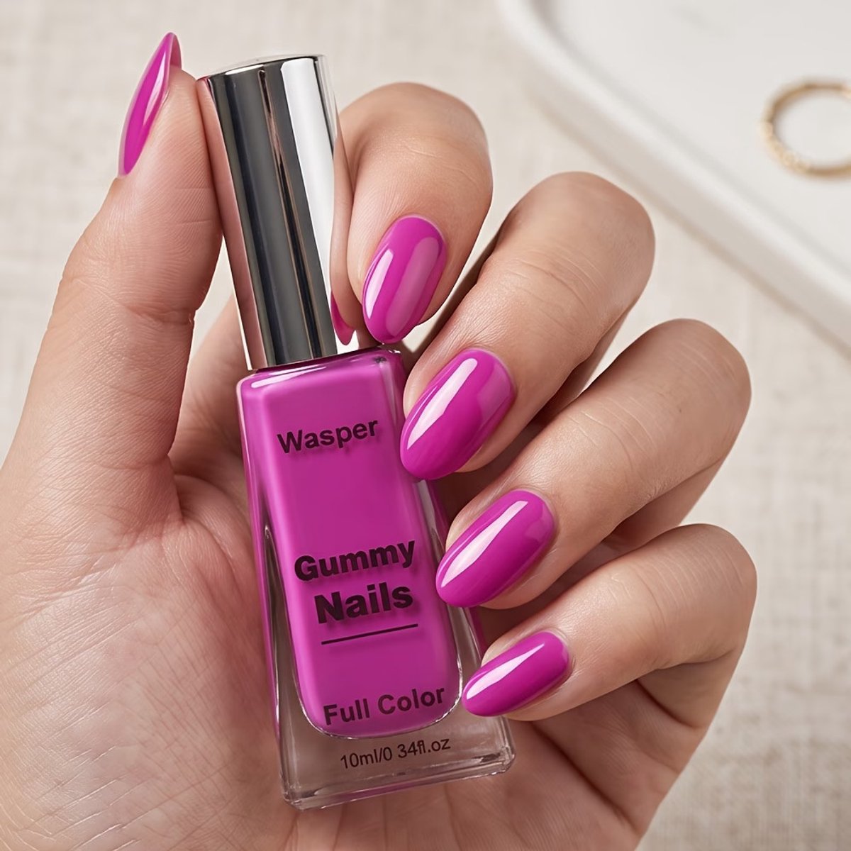 Lacquer Nail Polish Magenta – Neon Magenta Nagellak 10 ml met Hoogglans en Sneldrogende Finish