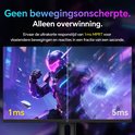 Beeld van een monitor met een gamekarakter op 1ms MPRT vergeleken met 5ms.