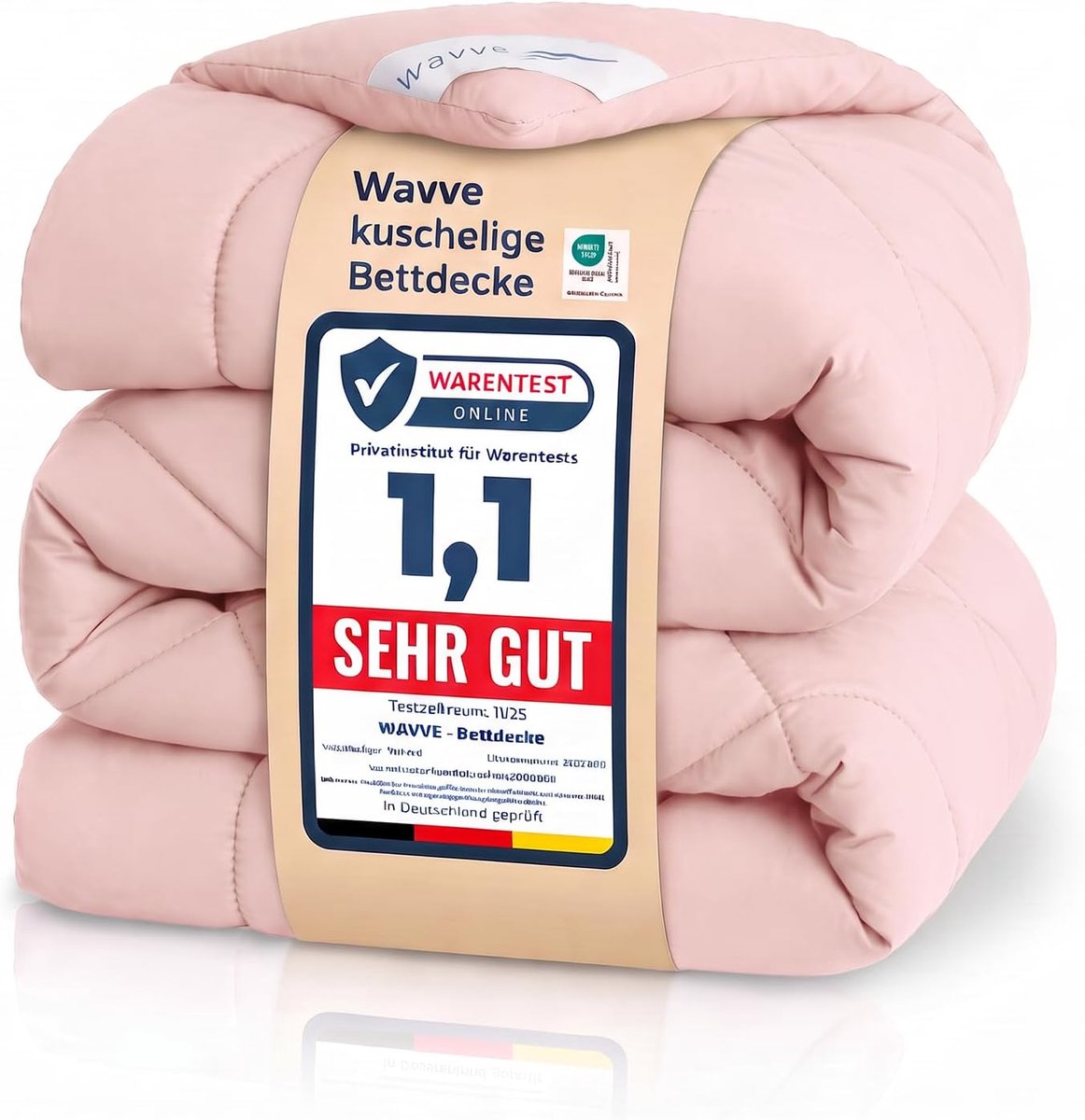 WAVVE Nordico Bed met 180 cm breedte, vezeldeken 300 g/m², licht, zacht, ademend (240 x 260 cm, spa-blauw) - ShopVlot