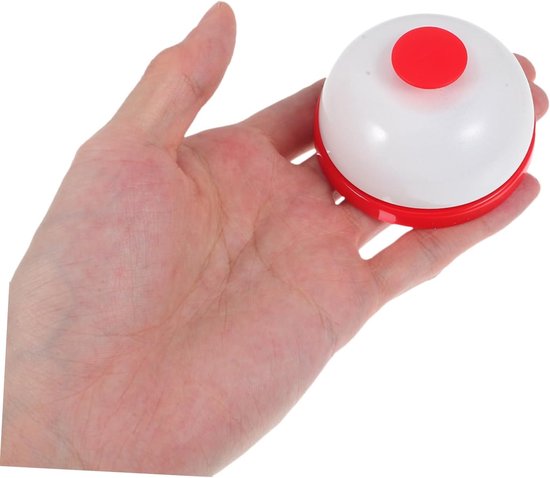 4 stuks - Handbel - Bel - Antwoordbel - Baliebel - Tafelbel - Huisdierbel - 6,5*6,5*3,5 cm - Rood/Geel + Blauw/Wit + Zwart/Wit + Rood/Wit — afbeelding 5