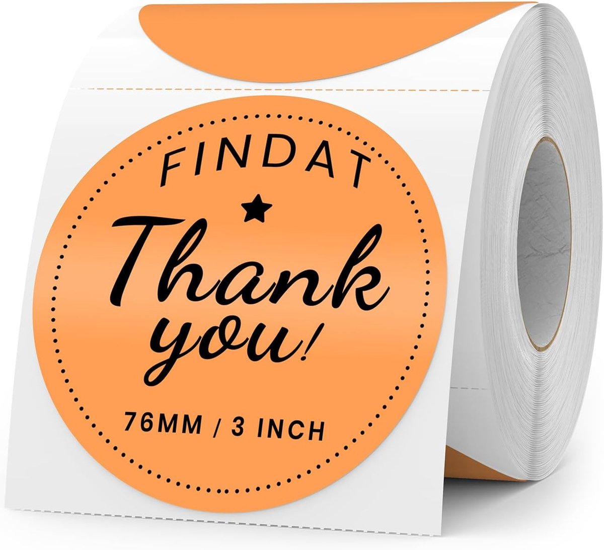 Orange Round Thermal Label 76mm Vinyl Roll Circle Printer Self Adhesive Office Label Logo Design QR 500pcs Shipping - ShopVlot
