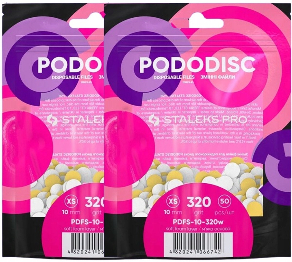 2x Staleks Vervangbare Vijlen Pododisc XS 320 Grit 50 Stuks