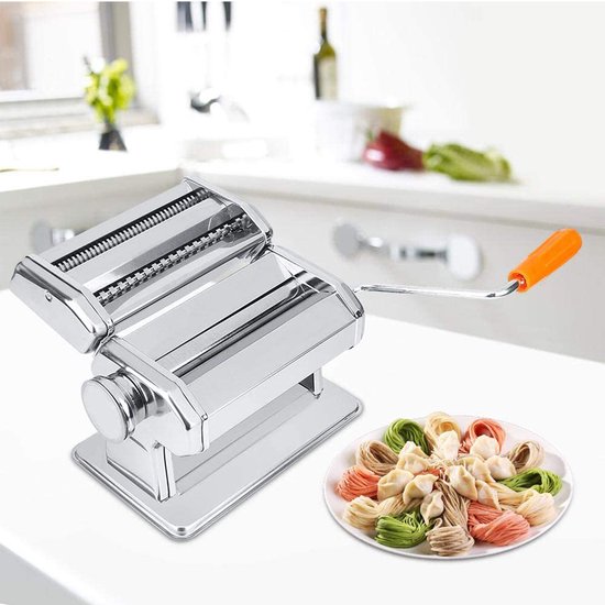 PIPIPOXER Pastamachine - Pastamachine Set -Ravioli, Reginette , Spaghetti & Meer - Verstelbare versnelling - Spaghetti Machine - Keukengerei - Housewarming cadeau - zilver van pipipoxer — afbeelding 4