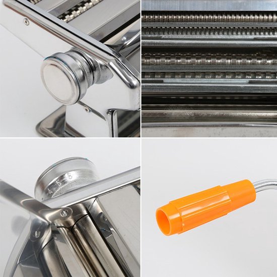 PIPIPOXER Pastamachine - Pastamachine Set -Ravioli, Reginette , Spaghetti & Meer - Verstelbare versnelling - Spaghetti Machine - Keukengerei - Housewarming cadeau - zilver van pipipoxer — afbeelding 2
