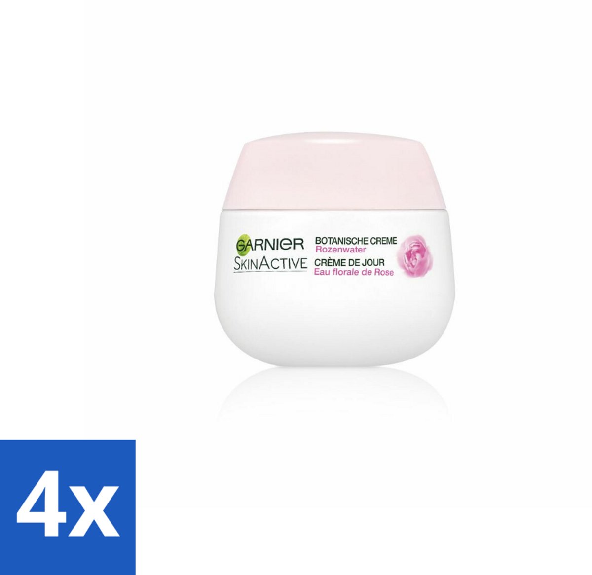 4 x Garnier - SkinActive - Botanische Dagcrème - Rozenwater - Droge & Gevoelige Huid - 50 ml - Dagcrème - Rozenwater - Droge Huid - Gevoelige Huid - Hydraterende Crème