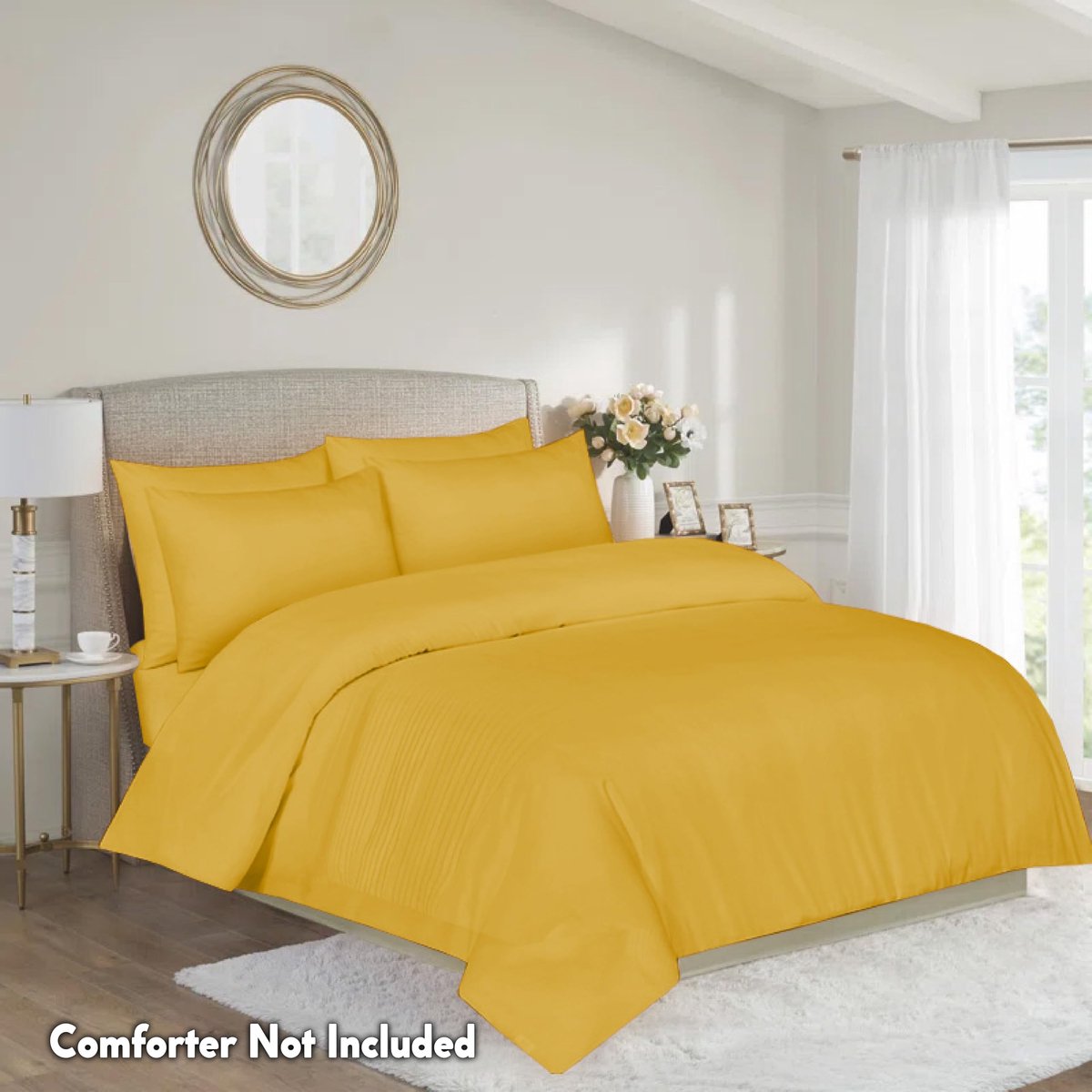 Dekbedovertrekset eenpersoons - 100% geborsteld microvezel - oker - zacht en comfortabel - ShopVlot