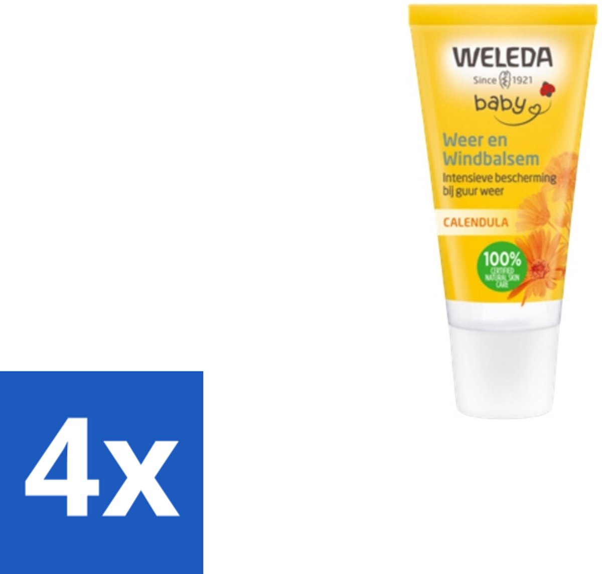 4 x WELEDA - Weer & Windbalsem - Baby & Kind Calendula - 30 ml - Baby Balsem - Baby Huid - Windbescherming - Koude Bescherming - Natuurlijke Balsem