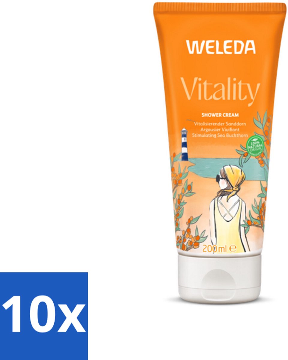 WELEDA - Douchecrème Duindoorn Vitality - 200 ml - Bulkverpakking - 10 stuks