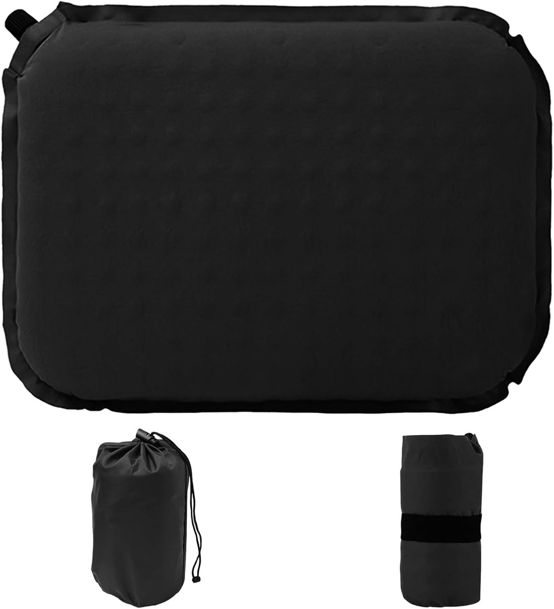 Zelfopblazend zitkussen 43 x 33 x 5 cm - ultralicht en opvouwbaar - warmte-isolerend - ideaal voor camping - ShopVlot